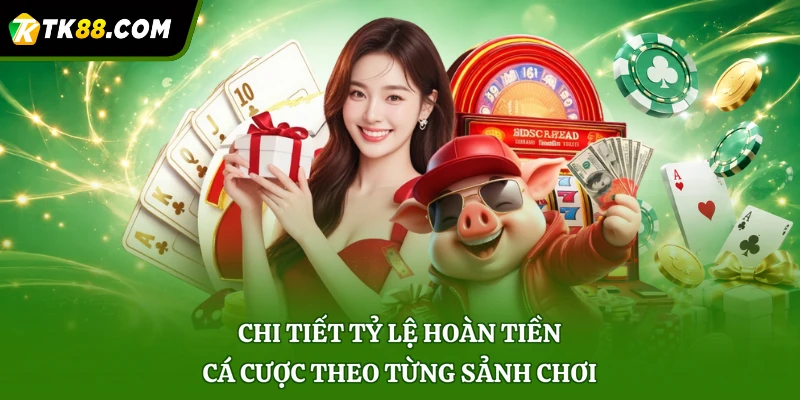 Chi tiết tỷ lệ hoàn tiền cá cược theo từng sảnh chơi